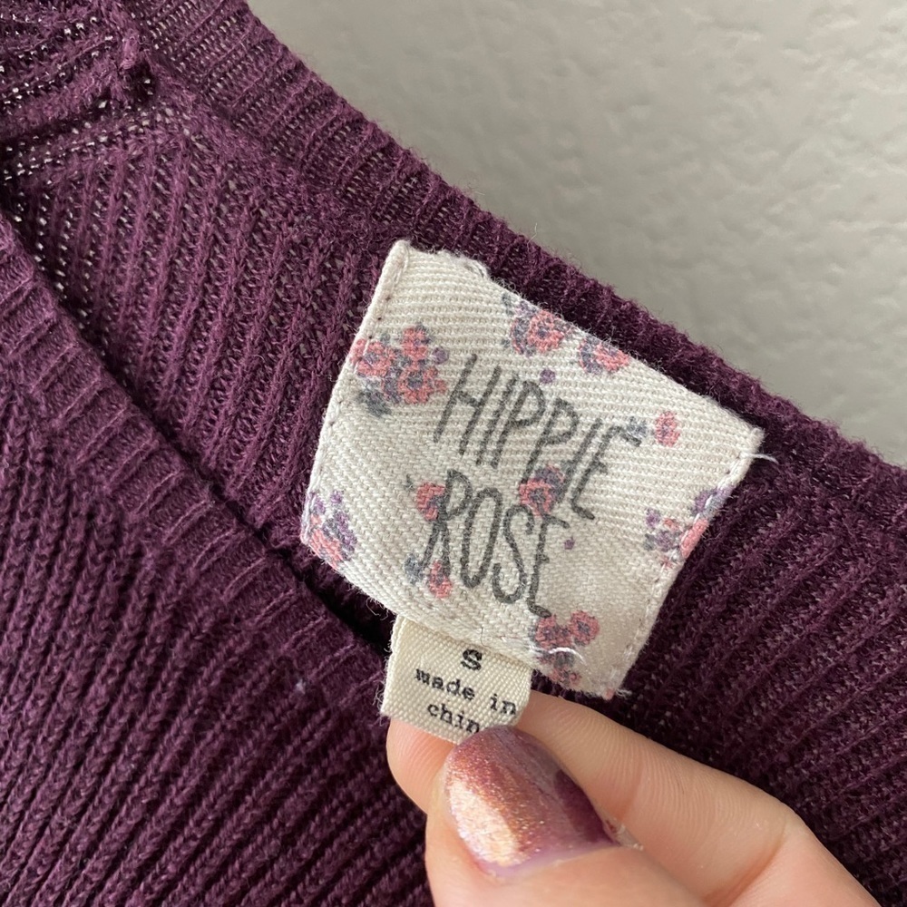 Hippie Rose - maroon sweater lace up detail - Picture 5 of 5